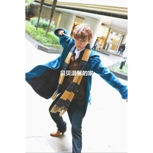 High quality Fantastic Beasts and Where to Find Them Newt Scamande Trench Cosplay Costume Men Suit Party Blazer Winter Coat Vest