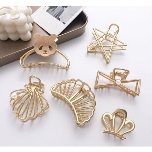 Simple Style Metal Clip Hairpin Large Bath Hair Claws European American Vintage Women Girls Hair Accessories Korean Headwear