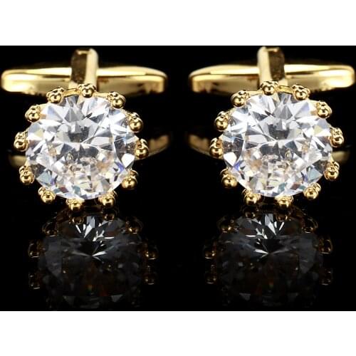 Luxury Rhinestone Cufflinks for Mens French Shirt Cuff Link Business Banquet Wedding Groom Anniversary Accessories Jewelry Gifts