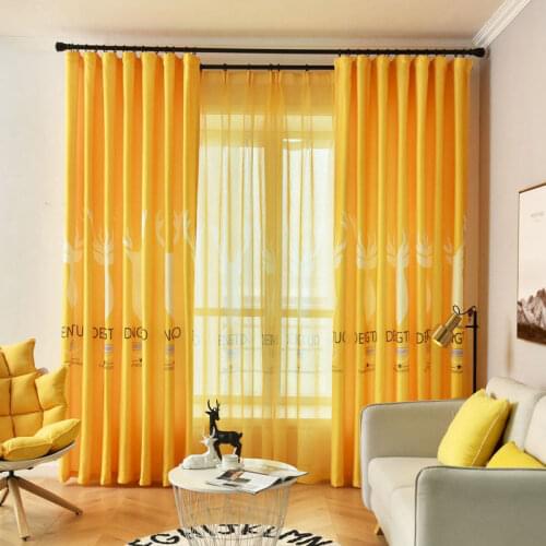 Nordic style Minimalist Cartoon Printed Blackout Curtains For Living Room Kitchen Bedroom Kids Bedroom Cortina