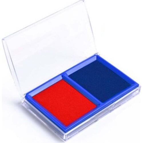 1pcs Oil base blue and red 2 color stamp pad carimbos ink pad for stamp inkpad office material school supplies