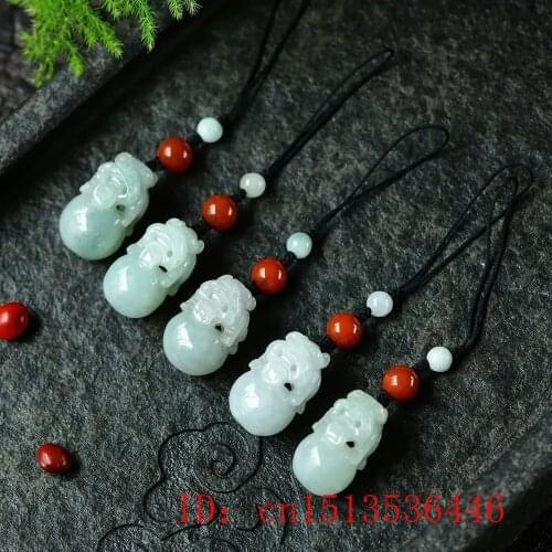 1pc Natural Emerald Yuanbao Pixiu Pendant Key Buckle Phone Chain Charm Jewellery Fashion Hand-Carved Man Woman Luck Gifts Amulet