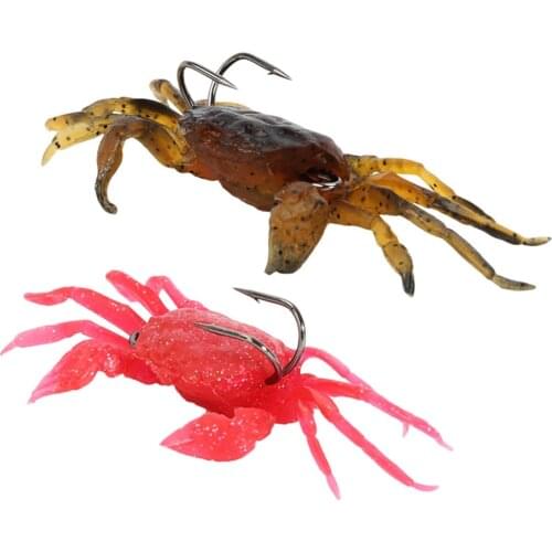 1Pcs Creature Tackle Fake Bait Soft Fishing Lures Artificial Bait Crab with Sharp Hooks Jigging Lure Sea 8cm 35g pesca