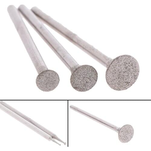 12Pcs Drill Diamond Grinding Head Bur 2.3mm Jade Stone Carve Polish Engrave Tool Agate Amber Jade Nailhead Tool