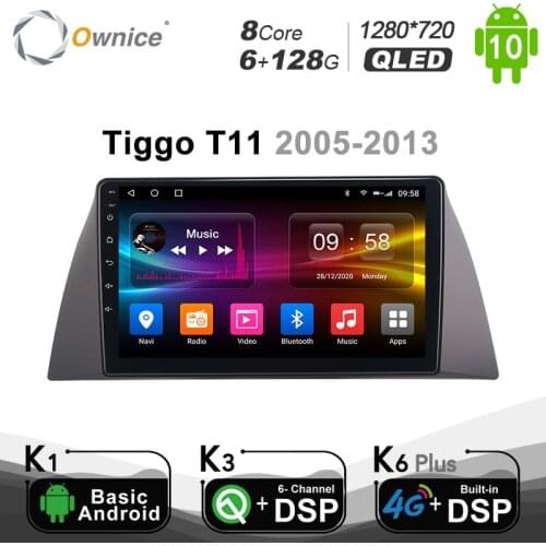 1280*720 Ownice Android 10.0 Car Radio Player for Chery Tiggo T11 2005 - 2013 GPS 2 Din Auto Audio Stereo Unit 6G+128G SPDIF