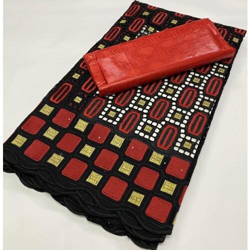 2.5+2.5yards african bazin riche fabric cotton swiss voile lace in switzerland dubai style embroidery dry lace for wedding