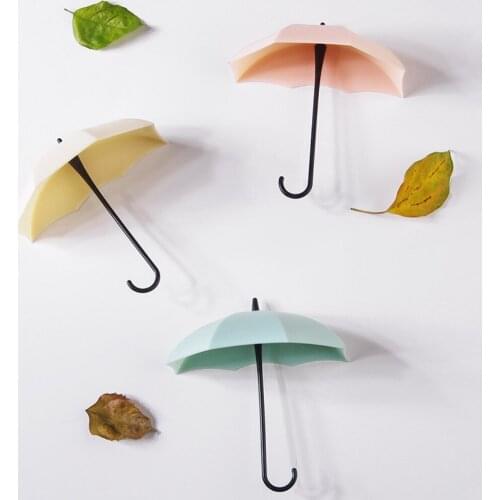 2020 Hot Sale Umbrella Shape Hook 3 Pack Mini Umbrella Wall Hook Key Hanger Decoration Simple Home Decoration Gift