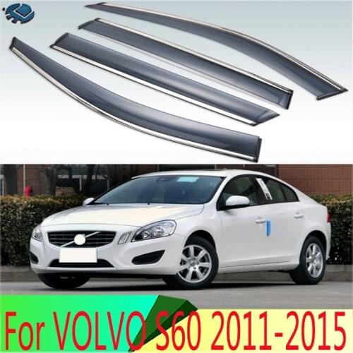 For VOLVO S60 2011 2012 2013 2014 2015 For VOLVO S60 2011 2012 2013 2014 2015 Plastic Exterior Visor Vent Shades Window Sun Rain