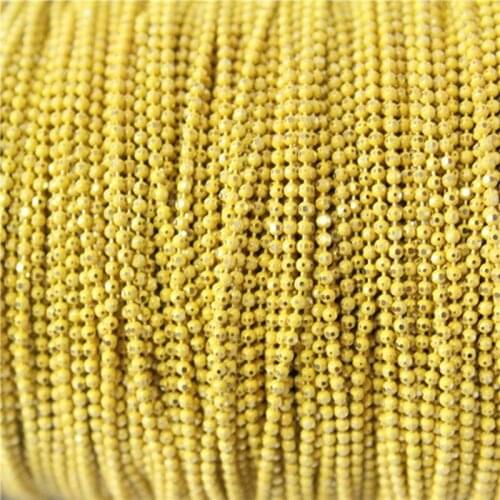 5Meters Yellow Shimmer Ball Chain On Brass,1.2mm Bracelet Necklace Chain,Anti-Tarnish, Top Quality Y43