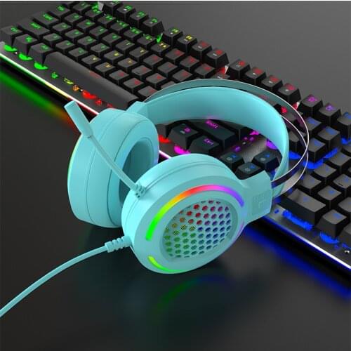 7.1 RGB LED Gaming Headset For PC PS5 Over Ear Gamer Headphones with Microphone Noise Canceling Computer Phone Game Earphone