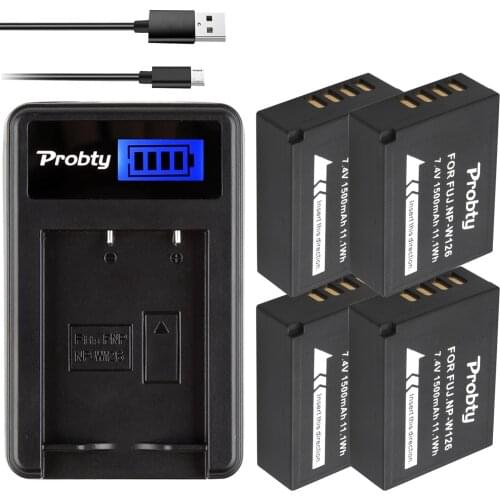 1500mAh NP-W126 NP W126 Battery + LCD Charger for Fujifilm HS30EXR X-A1 X-A2 X-A3 X-E1 X-E2 X-E2S X-M1 X-Pro1 X-T1 X-T10