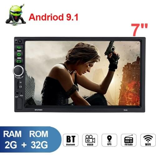 7'' Android 9.1 2 Din Car Radio Multimedia Player Auto Stereo GPS Navigation Video Player Head Unit Universal 2GB+32GB Player