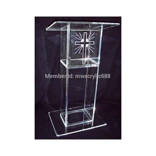 Free Shipping Popularity Beautiful LOGO Modern Design Cheap Clear Acrylic Lectern decoration