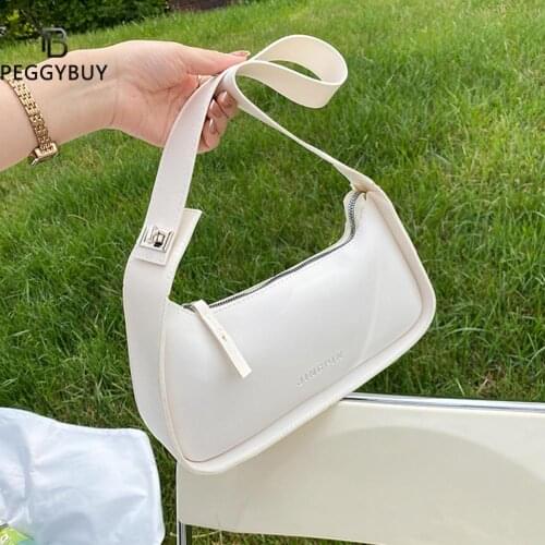Elegant Ladies Handbag Shoulder Fashion Women Casual Soft PU Leather Solid Color Handbag Shoulder Underarm Bags