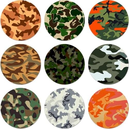 Camouflage Pattern Camo military Army Icons Pins Badge Decoration Brooches Metal Badges For Clothes Backpack Decoration 58mm