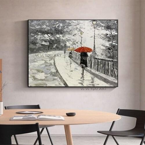 100% Hand Painted Oil Paintings Abstract Minimalism Grey Landscape Painting Modern Canvas Art Fashion Wall Pictures For Living