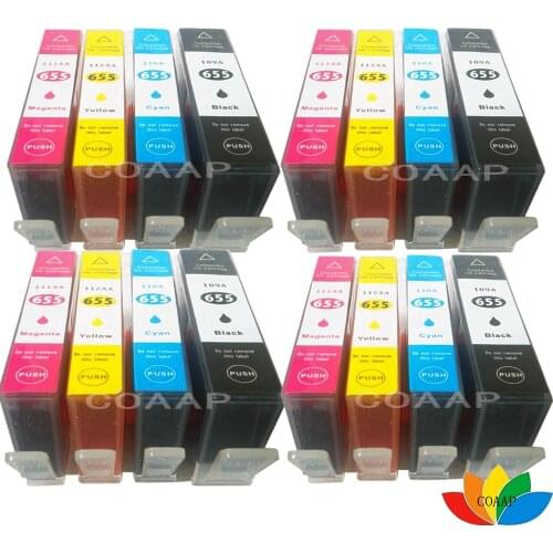16PCS Compatible HP 655 HP655 C M Y BK Ink Cartridge with chip For Deskjet 3525 4615 4625 5525 6520 6525 6625