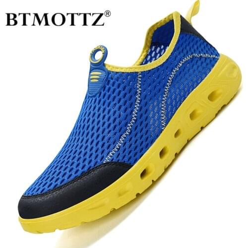 Summer Mesh Men Shoes Lightweight Sneakers Men Fashion Breathable Casual Water Shoes Brand Designer Mens Loafers Plus Size 39-48