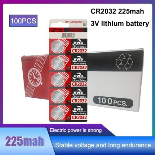 100pcs cr2032 DL2032 ECR2032 5004LC KCR2032 BR2032 3v for maxell button cell coin lithium batteries for watch car toy