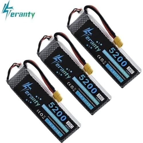 100% Capacity 4S 14.8v 5200mAh 35C LiPo Battery For RC Drone RC Cars RC Robots RC Boats toy 14.8v Rechargeable Lipo Battery 3pcs