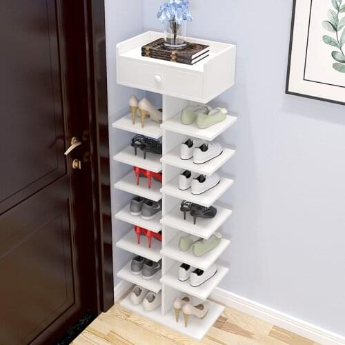 Multi-Layer Shoe Rack Shelves Household Solid Wood Storage Shoe Unit Cabinet Door Rack Cupboard Furniture Space Saving Organizer