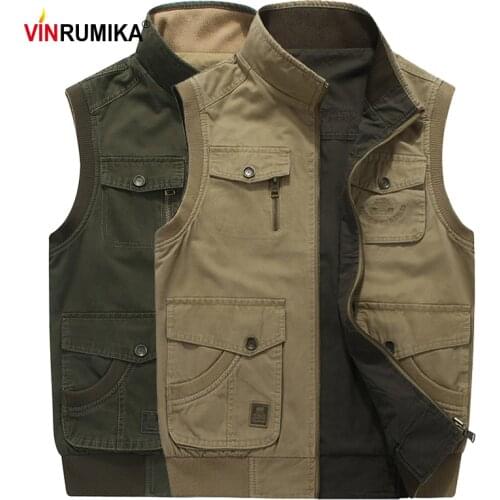 Mens Two-Side Wear Vest Jacket 2020 Large Size M-8XL Man Spring Autumn Casual Style 100% Cotton Waistcoat Vests Jackets Coats
