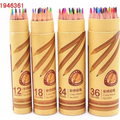Log Wooden 12/18/24/36 set Colors pencil Painting Colorful Pencils for School student artist drawing paint supplies