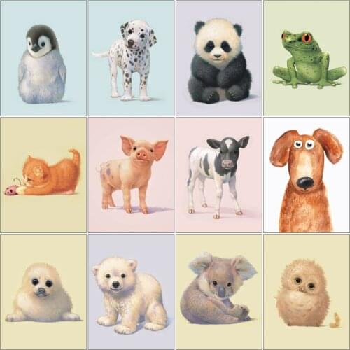 AZQSD Painting By Number Pig Animal Drawing On Canvas DIY Coloring By Numbers Tiger Cow Kits Handpainted Unique Gifts