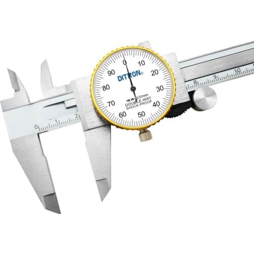 Ditron Tools Stainless Steel 0.01mm/0.02mm Graduation Premium Dial Caliper 0-150mm Precision Double Shock Proof Solid Hardened