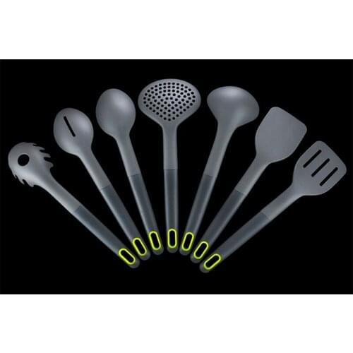 7pcs set Nylon Kitchen Set 7 Kitchen Western Cooking Set Scoop Colander Pot Scoop Colander Fried Steak Nonstick Tool