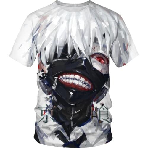 2020 summer new mens T-shirt 3D printing T-shirt Tokyo Ghoul pattern childrens T-shirt parent-child wear material soft and com