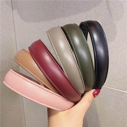 Haimeikang Fashion Bezel Headwear Korean Style Chic leather Hair Hoop Hairband Wash Face Pressure Hair Headband Hair Accessories