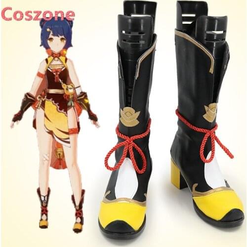 Genshin Impact Xiangling Cosplay Shoes Boots Halloween Costume Accessories Version 2
