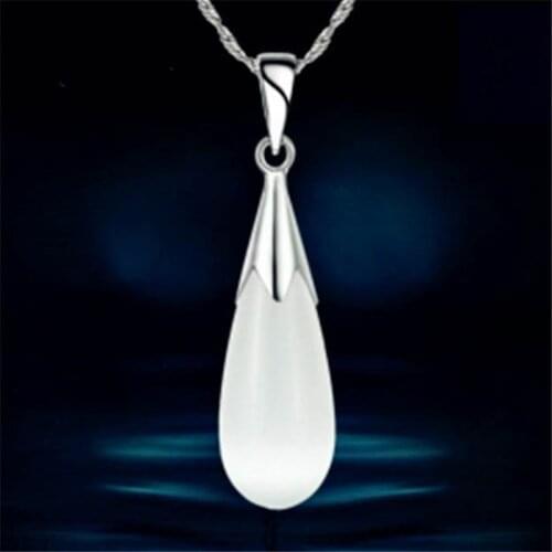 Opal Pendant Gifts Silver Necklace Moonstone Womens Jewellery