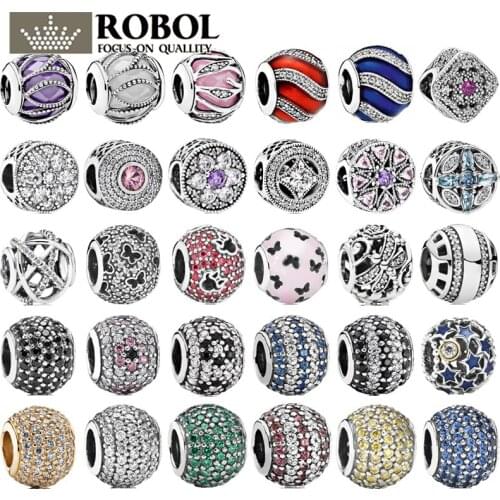 PBD ZZ 31 Original 925 Silver Charm Densely Embedded Cubic Reflective Zircon Jewelry With Original Logo Diy Pan Bracele