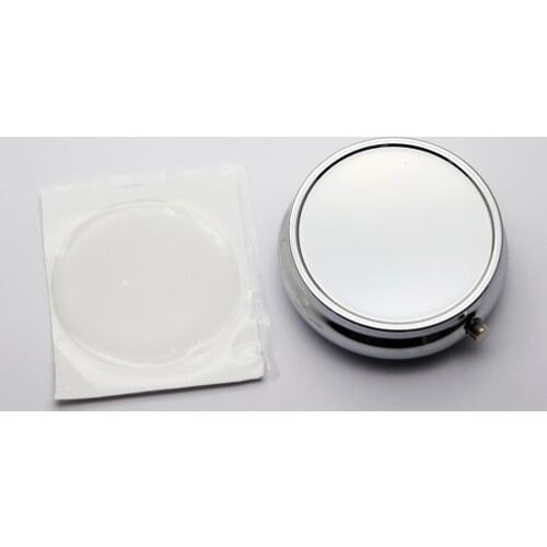 Personalized Pill boxes DIY Medicine container silver-3 compartment Pill Case With Epoxy Sticker