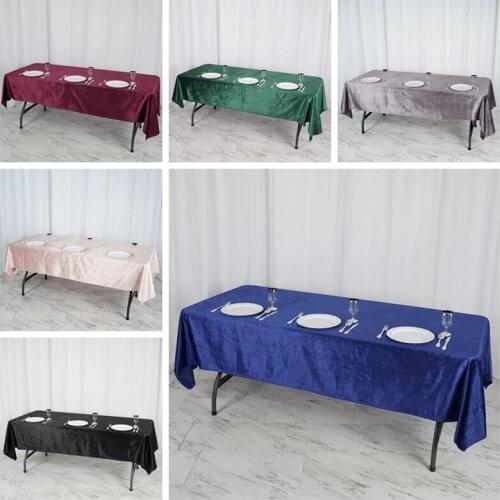 Wholesale Price Premium Velvet Rectangle Tablecloth Polyester Table Cloth For Wedding Event Party Banquet Decoration