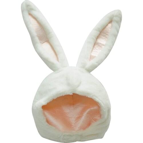 Halloween Cute Girls Plush Rabbit Bunny Ears Hat Earflap Cap Head Warmer Photo Supplies Bunny Ears Hat Rabbit Headgear Hats