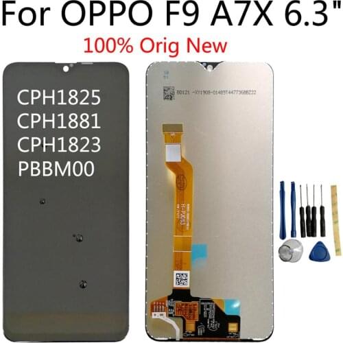 Shyueda LTPS IPS 100% New AAA+ For OPPO F9 A7X 6.3" CPH1825 CPH1881 PBBM00 CPH1823 LCD Display Touch Screen Digitizer