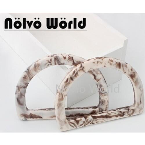 4-10 pieces New Color 11.5*8.8cm Multi-color D-shaped Tote Bag Resin Lucite-Handled,women purse lucite handle