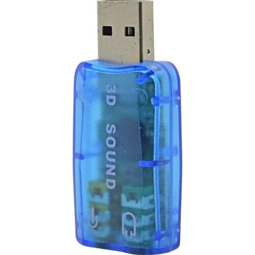 TISHRIC External Sound Card Adapter 5.1 Channel USB To 3D Audio Channel Sound Professional Microphone 3.5mm Interface