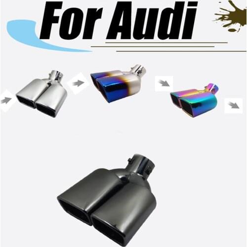 For Audi A1 A3 A4 Modified square mouth double out car exhaust pipe Car Muffler Exhaust auto accessories Tail Throat Liner pipe