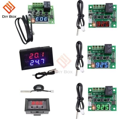 W1209 LED Digital Temperature Sensor Thermostat Controller DC12V Red/Blue/Green/White Thermoregulator Incubator Meter W1209WK
