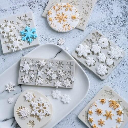 1pc Diy Fondant Silicone Mold Kitchen Accessories Snowflake Shape Chocolate Moulds Cake Decor Tool Baking Supplies Re