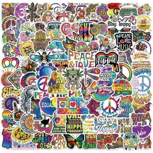 10/50/100PCS Psychedelic Hippie Cartoon Graffiti Stickers Skateboard DIY Guitar Suitcase Motorcycle Car Toy Cool Decal Sticker
