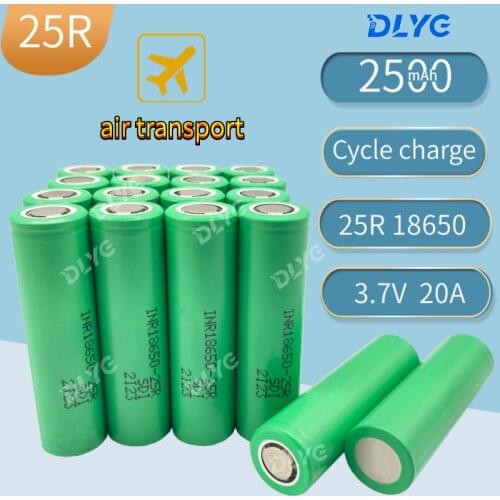 100% original 18650 3.7V 2500mAh lithium ion rechargeable battery INR18650 25R 20a