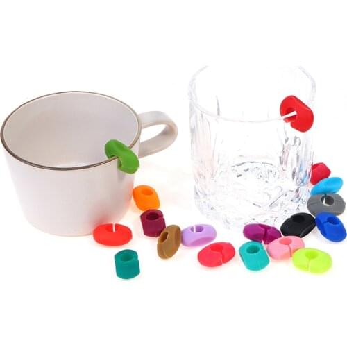 24 Stks/set Wijn Glas Identificatie Ring Ronde Siliconen Party Glas Identificatie Mark Breed Scala Voedsel Accessoires