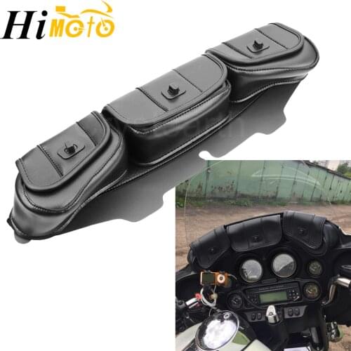 3-Pocket Batwing Fairing Bag Windshield Saddlebag Windscreen Bag For Harley Touring Electra Street Glide 1996-13 2012 2011 2010