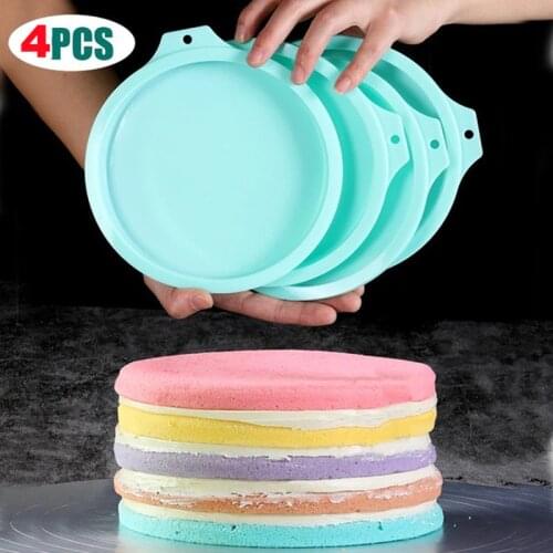4pcs Silicone Layered Cake Mold Round Shape Mold Kitchen Bakeware DIY Desserts Baking Mold Mousse Cake Mould Kitchen Accessories