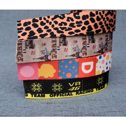 50Yards Width 25mm Printed Webbing Ribbon Bag Strap Tape Dog Collar Leash Harness Decoration Belt Girdle Waistband DIY Accessory